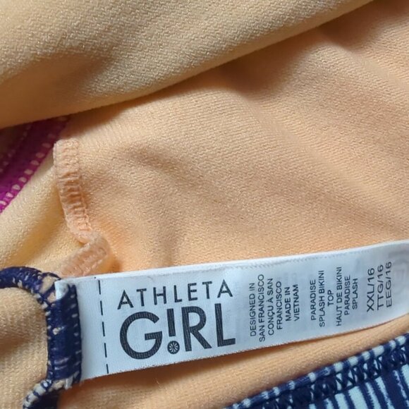 ☀️Girls Athleta Paradise Splash Bikini Top Size XXL/16 Floral - Picture 6 of 6